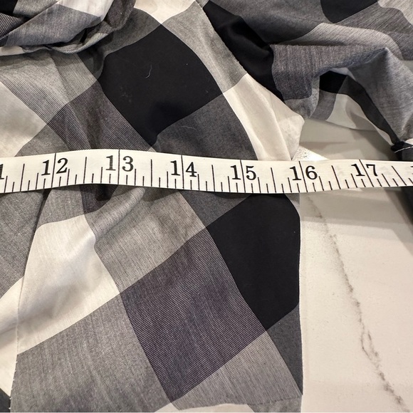 Burberry London Blue Label Black White Plaid Puff Sleeve Silk Pencil Dress 38 S - Picture 14 of 16